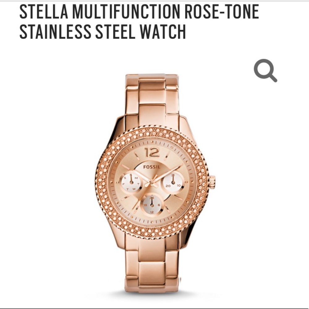 Rose gold fossil watch